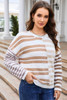 Stripe Blocked Drop Shoulder Slouchy Sweater