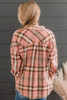 Pink Drop Shoulder Rounded Hem Plaid Pattern Shirt