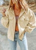 Apricot Flap Pocket Drawstring Hood Zip Up Jacket Apricot Flap Pocket Drawstring Hood Zip Up Jacket