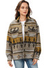 Brown Western Aztec Print Jacket