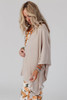 Apricot Lace Trim Ribbed Oversize Kimono