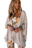 Apricot Lace Trim Ribbed Oversize Kimono