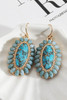 Green Vintage Western Turquoise Oval Earrings