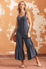 Gray Wide Leg Ruffle Jumpsuit