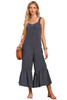 Gray Wide Leg Ruffle Jumpsuit