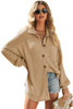 Khaki Waffle Knit Button Up Casual Shirt