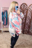 Multicolor Plus Size Tie-dye Zipped Collared Pullover Sweatshirt Multicolor Plus Size Tie-dye Zipped Collared Pullover Sweatshirt