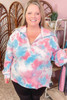 Multicolor Plus Size Tie-dye Zipped Collared Pullover Sweatshirt Multicolor Plus Size Tie-dye Zipped Collared Pullover Sweatshirt
