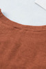 Brown Ribbed Peekaboo Cutout Long Sleeve Top