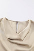 Apricot Cowl Neck Long Sleeve Elegant Blouse