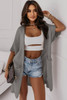 Gray Dolman Half Sleeve Pocketed Long Cardigan Gray Dolman Half Sleeve Pocketed Long Cardigan