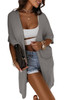 Gray Dolman Half Sleeve Pocketed Long Cardigan Gray Dolman Half Sleeve Pocketed Long Cardigan