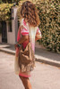 Pink Ribbed Short Sleeve Ombre Eyelet Knitted Cardigan Pink Ribbed Short Sleeve Ombre Eyelet Knitted Cardigan