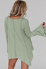 Green Ribbed Expose Seam Bell Sleeve Top Green Ribbed Expose Seam Bell Sleeve Top