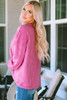 Rose Exposed Seam Twist Open Back Oversized Sweatshirt