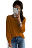 Brown Long Sleeve Cutout Shoulder Relaxed Sweater Brown Long Sleeve Cutout Shoulder Relaxed Sweater