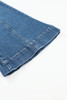 Blue High Waist Seam Stitching Pocket Flare Jeans