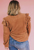 Brown Plus Size Solid Ruffled Tiered Long Sleeve Top Brown Plus Size Solid Ruffled Tiered Long Sleeve Top