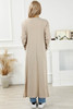 Apricot Open Front Pocketed Duster Cardigan with Slits