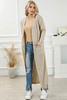 Apricot Open Front Pocketed Duster Cardigan with Slits