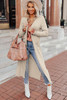 Apricot Open Front Pocketed Duster Cardigan with Slits