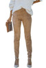 Khaki High Waist Faux Suede Skinny Leggings