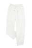 White Solid Color Drawstring Smocked Waist Joggers