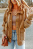 Khaki Vintage Washed Flap Pocket Button Shacket Khaki Vintage Washed Flap Pocket Button Shacket