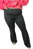 Gray Plus Size High Waist Slim Fit Flare Pants