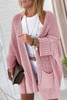 Pink Oversized Fold Over Sleeve Sweater Cardigan Pink Oversized Fold Over Sleeve Sweater Cardigan