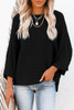 Black Exposed Seam Ribbed Knit Dolman Top Black Exposed Seam Ribbed Knit Dolman Top