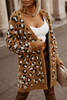 Brown Leopard Print Fur Cardigan