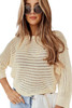 Apricot Open Knit Bracelet Sleeve Sweater