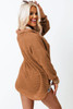 Brown Waffle Knit Button Up Casual Shirt