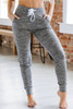 Gray Drawstring Waist Pocketed Joggers Gray Drawstring Waist Pocketed Joggers