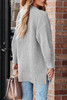 Gray Buttoned Front Drop Shoulder Knitted Cardigan