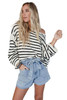 Black Striped Drop Shoulder Oversized Sweater