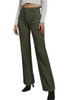 Green High Waist Square Pockets Corduroy Pants