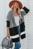 Gray Gingerbread Latte Colorblock Pocketed Cardigan