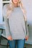 Gray Exposed Seam Patchwork Long Sleeve Top Gray Exposed Seam Patchwork Long Sleeve Top