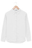 White Plus Size Linen Textured Button Up Shirt