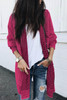 Rose Plaid Knitted Long Open Front Cardigan