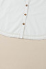 White Drop Shoulder Bubble Sleeve Pocketed Shirt