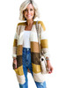 Stripe Colorblock Open Front Pocketed Cardigan