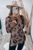 Brown Leopard Spling Thumbhole Long Sleeve Top