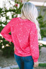 Rose Tie Dye Long Sleeve Pullover Sweatshirt