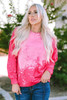 Rose Tie Dye Long Sleeve Pullover Sweatshirt Rose Tie Dye Long Sleeve Pullover Sweatshirt