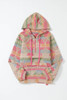 Multicolor Aztec Printed Kangaroo Pocket Zipped Hoodie