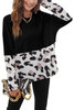 Black Leopard Color Block Long Sleeve Top