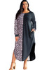 Multicolor Plus Size Leopard Colorblock Long Sleeve T-Shirt Dress Multicolor Plus Size Leopard Colorblock Long Sleeve T-Shirt Dress